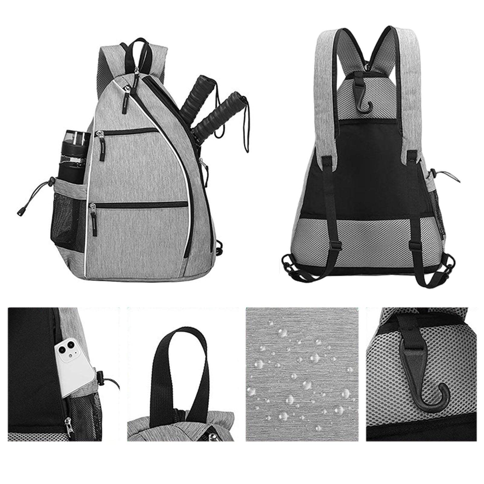 ピックルボール テニス ラケットバッグ バックパック 靴バッグ 灰色 ピックルボール テニス ラケットバッグ バックパック 靴バッグ